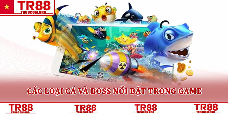 Bắn cá TR88 – Trò chơi săn thưởng đại dương hấp dẫn 2025 2 Các loại cá và boss nổi bật trong game